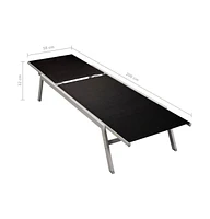 vidaXL Sun Lounger Steel and Textilene Black