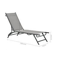 vidaXL Sun Loungers 2 pcs Textilene and Steel