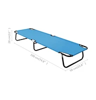 vidaXL Folding Sun Lounger Steel Turquoise Blue