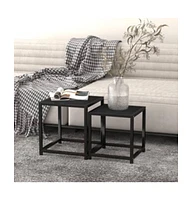 vidaXL Tea Tables 2 pcs Mdf Black