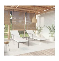 vidaXL Sun Loungers 2 pcs with Table Poly Rattan