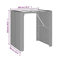 vidaXL Bar Table with Glass Top 41.3"x31.5"x43.3" Poly Rattan