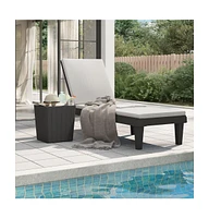 vidaXL Sun Lounger Black 61"x22.8"x32.7" Polypropylene