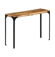 vidaXL Console Table Brown 43.3"x13.8"x29.9" Solid Wood Mango and Iron