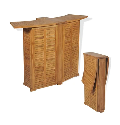 vidaXL Folding Bar Table 61"x20.9"x41.3" Solid Teak Wood