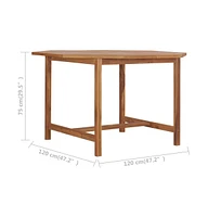 vidaXL Patio Table 47.2"x47.2"x29.5" Solid Teak Wood