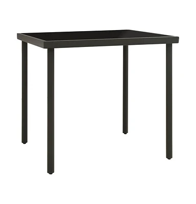 vidaXL Patio Dining Table Anthracite 31.5"x31.5"x28.3" Glass and Steel