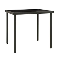 vidaXL Patio Dining Table Anthracite 31.5"x31.5"x28.3" Glass and Steel