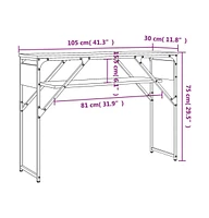 vidaXL Console Table with Shelf Brown Oak 41.3"x11.8"x29.5" Engineered Wood