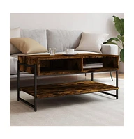 vidaXL Coffee Table Smoked Oak 35.4"x19.7"x17.7" Engineered Wood