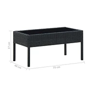 vidaXL Patio Table 29.5"x15.7"x14.6" Poly Rattan