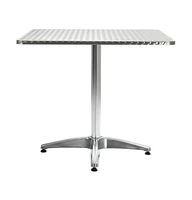 vidaXL Patio Table Silver 31.5"x31.5"x27.6" Aluminum