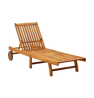 vidaXL Sun Lounger Solid Acacia Wood