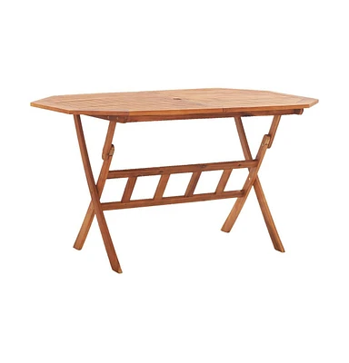 vidaXL Folding Patio Table 53.1"x33.5"x29.5" Solid Wood Acacia