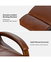 Abraham Wooden Arm Manual Recliner