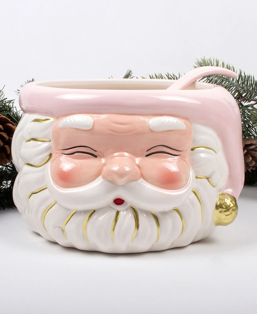 8 Oak Lane Santa Ceramic Punch Bowl