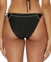 Becca Women's Color Sheen Contrast-Stitch Side-Tie Bikini Bottoms