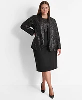 Dkny Plus Sequined Shawl-Collar Long-Sleeve Jacket