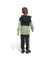 adidas Little and Toddler Boys Hooded Mix Jacket Jogger, 2-Piece Set