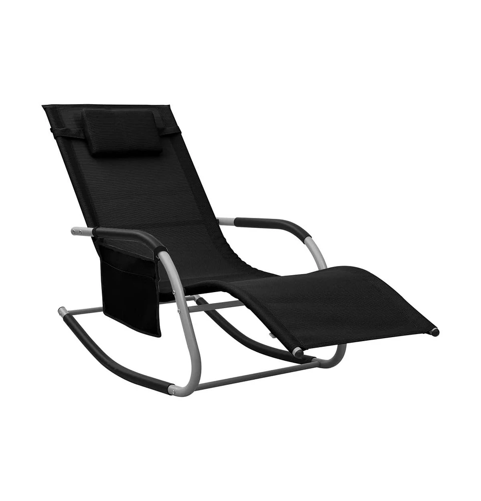 vidaXL Sun Lounger Textilene and Gray