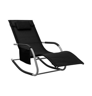 vidaXL Sun Lounger Textilene and Gray