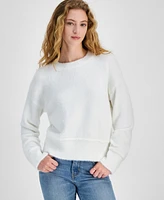 Hippie Rose Juniors' Cozy Drop-Shoulder Crewneck Sweater