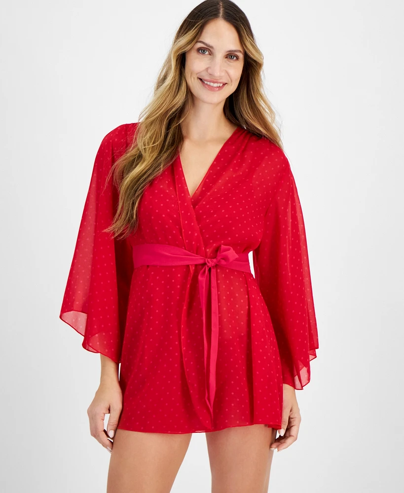 I.n.c. International Concepts Women's Chiffon Dot Robe, Exclusively at Macy's