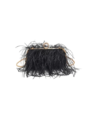 Moda Luxe Harlow Feather Evening Bag