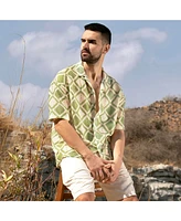 Campus Sutra Men's Geometric Block Oversized Shirt