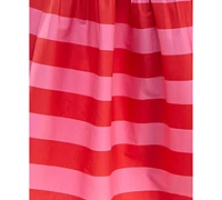 Crystal Doll Juniors' Striped Balloon-Sleeve Midi Dress