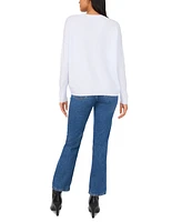 Sam & Jess Women's Embellished Pearl Crewneck Sweater