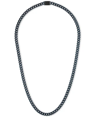 Bulova Blue-Tone Stainless Steel Chain 22" Necklace