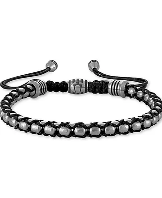 Bulova Stainless Steel Icon Beaded Bolo Bracelet