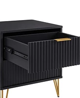Manhattan Comfort 1-Piece Dumbo Medium-Density Fiberboard 2-Drawer Modern Nightstand