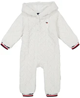 Tommy Hilfiger Baby Girl Cable Sherpa Hooded Coverall