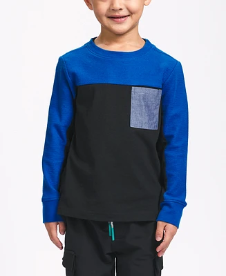 Sovereign Code Little Boys Textured Color Blocked Long Sleeve Tee