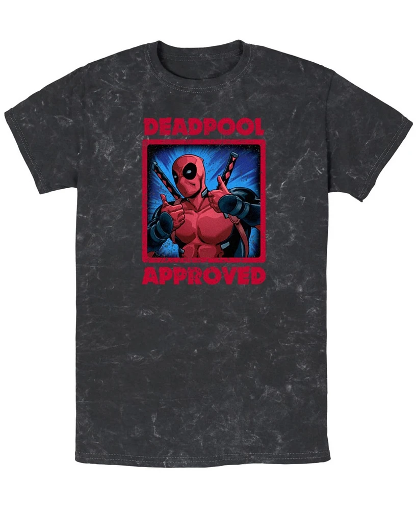 Fifth Sun Mens Deadpool Approved Short Sleeve Mineral Wash Tee