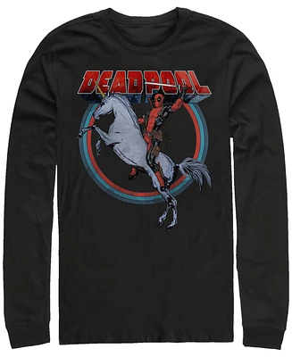 Fifth Sun Mens Deadpool On Unicorn Long Sleeve T-Shirt