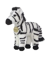 Aurora Medium Zebra Miyoni Realistic Plush Toy White 11"