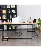 Costway L-Shaped Computer Desk Corner Workstation Study Gaming Table