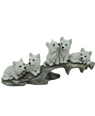 Fc Design 10.25"W Wolf Family on Rock Edge Figurine Decoration Home Decor Perfect Gift for House Warming, Holidays and Birthdays