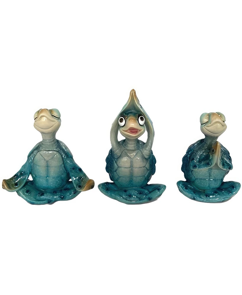 Fc Design 5"H 3-pc Set Yoga Sea Turtle Figurine Decoration Home Decor Perfect Gift for House Warming, Holidays and Birthdays