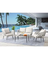 Inspired Home Sylis Outdoor 4pc Seating Group