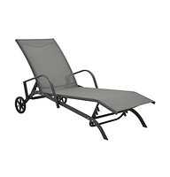 vidaXL Sun Lounger Steel and Textilene