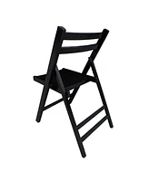 Set of 4 Slatted Wood Folding Chairs – Special Event Style, Foldable