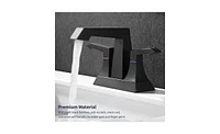 Slickblue 2-Handle Heavy Duty Bathroom Faucet with Drain and Supply Kits Complete Installation Set