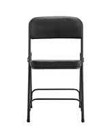 Set of 2 Metal Folding Chairs with Padded Seat and Back Ideal for Home and Office Use