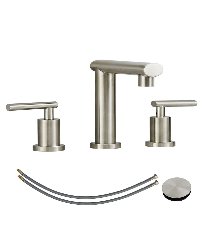 Slickblue Brushed Nickel Widespread Bathroom Faucet Sleek and Modern Fixture