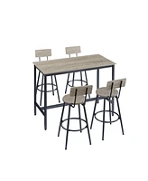 Slickblue 5-Piece Pub High Dining Table Set with Chairs for Contemporary Home or Bar Area