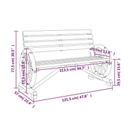 vidaXL Patio Bench 2-Seater Solid Wood Fir